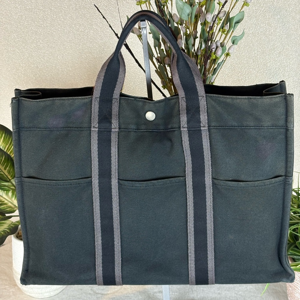 Vintage Hermes Fourre Tout Canvas Tote Bag